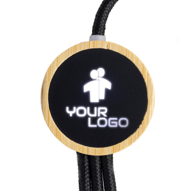 Logo trade mainoslahjat ja liikelahjat kuva: 3-in-1-kaapeli, jossa on valaistu logo puukotelossa, LH-ZMU06